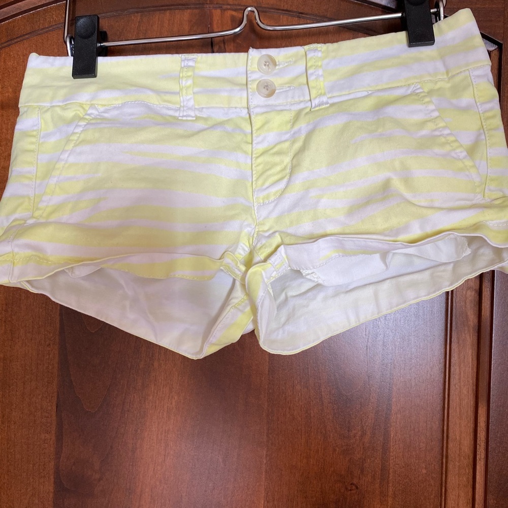 Yellow and white American Eagle shorts